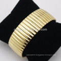Bijoux Unisexe Bracelet élastique en acier inoxydable large en or 18 carats